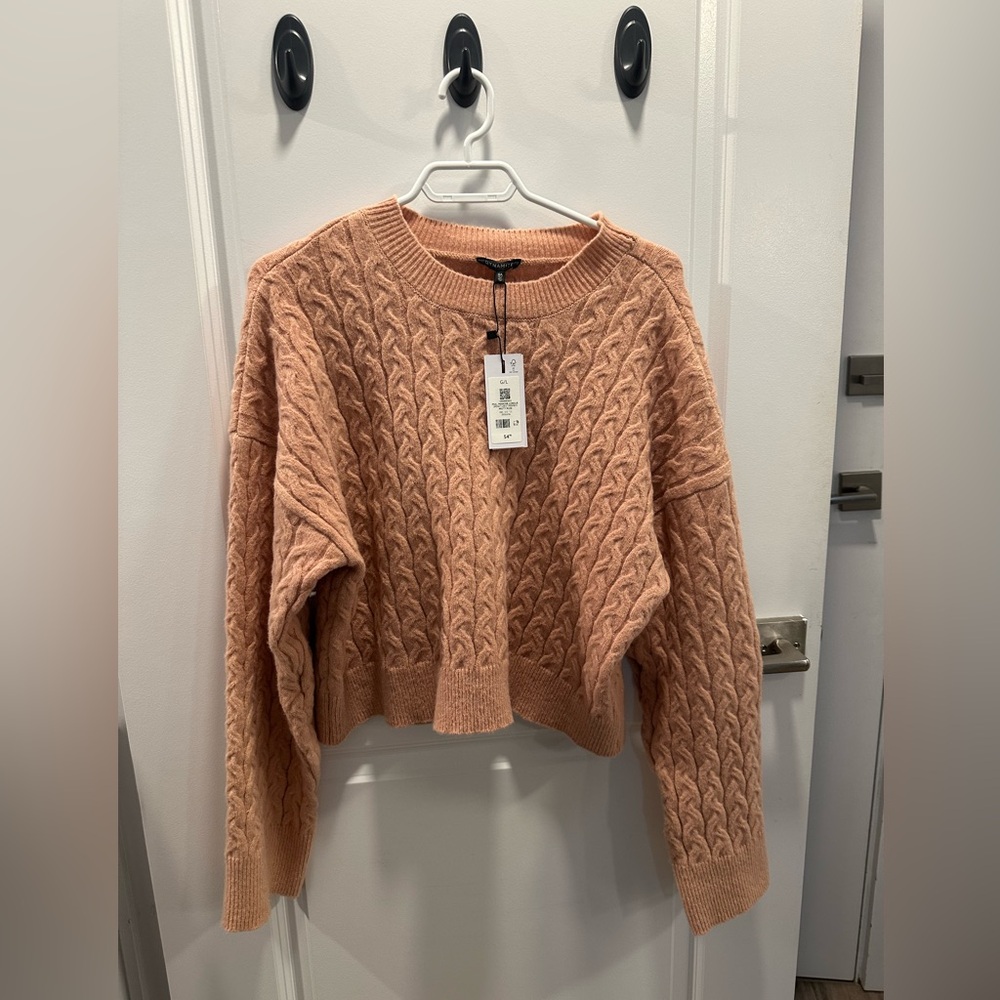 Dynamite Blush Cable Knit Sweater